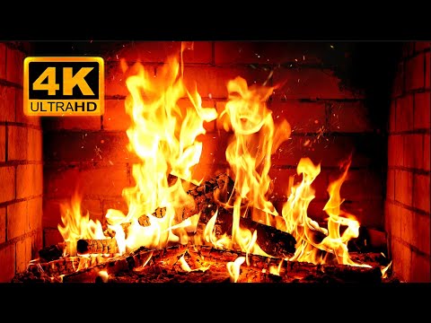 🔥 Fireplace 4K UHD! Christmas Fireplace with Crackling Fire Sounds. Fireplace Ambience