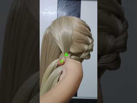 French braid bun #hairstyletutorial #shortsvideo