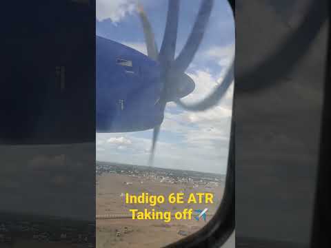 An Indigo ATR aircraft taking off from Chennai airport.