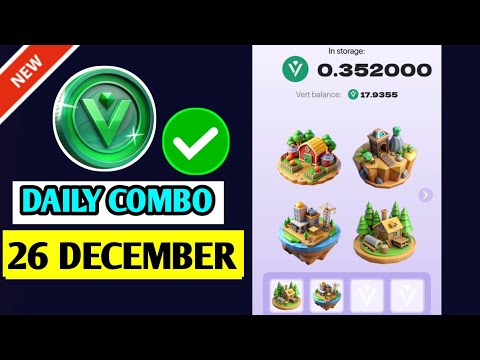 Vertus Combo 26 December | Vertus Daily Combo | Vertus today Combo