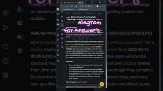 Binance Learn & Earn Correct Quiz Answers | Binance New Learn And Earn #short #shorts #shortsvideo