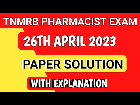 TNMRB PHARMACIST EXAM QUESTION PAPER SOLUTION | TNMRB EXAM 2023 ANSWER KEY @MANISH06