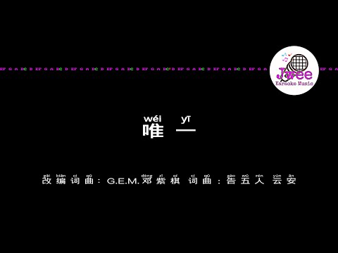 邓紫棋 《唯一》 Pinyin Karaoke Version Instrumental Music 拼音卡拉OK伴奏 KTV with Pinyin Lyrics 4k