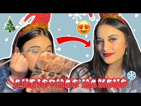 Easy Holiday Makeup Look | CUTE Christmas Theme!