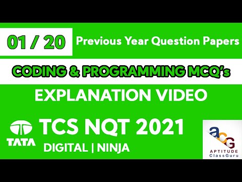 Explanation of TCS NQT Previous Year Programming & Coding MCQ's 01 | TCS NQT Coding Questions |