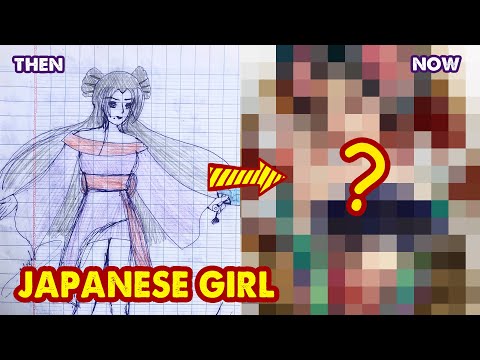 Redraw Japanese Girl From Childhood Art | Huta Chan Studio