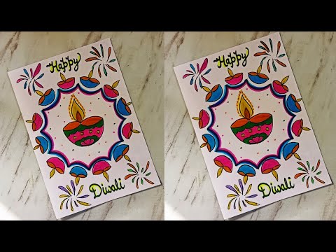 Diwali Card for competition • How to make easy Diwali Card • DIY Diwali greeting card making ideas