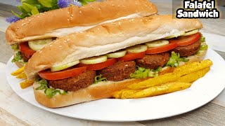 Mediterranean Falafel Sandwich Recipe | Falafel Sandwich | Arabic Street Food Falafel Sandwich