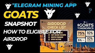 How to eligible for airdrop for Goats Snapshot | Goats Airdrop Latest update | Goat 🐐 TGE update |