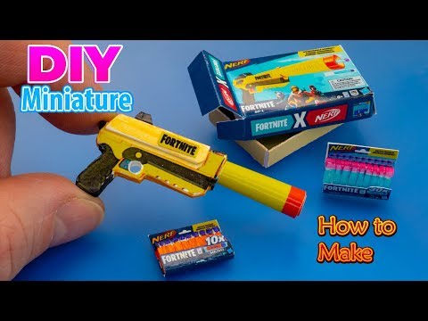 How to make a mini Nerf Fortnite Elite and Nerf Fortnite Darts - Tutorial | No Polymer Clay!