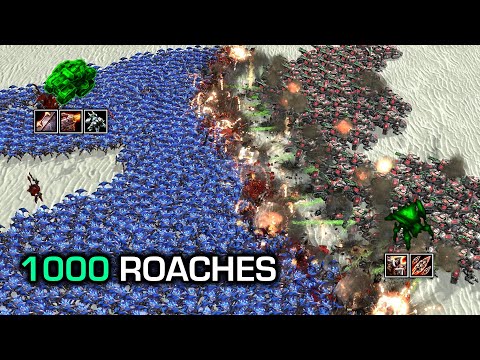 Can 1000 Roaches break 100 Siege Tanks?【Daily StarCraft Brawl】