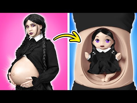 Extreme PARENTING Hacks from WEDNESDAY! PREGNANCY Gadgets from Addams Family by La La Life Emoji