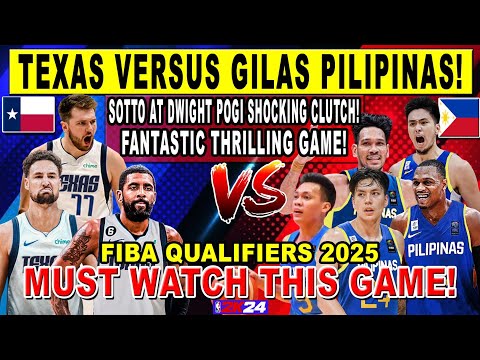 GILAS PILIPINAS vs TEXAS - Kai Sotto at Ramos Pogi Clutch Shots! Shocking Buzzer Beater! FIBA 2k24