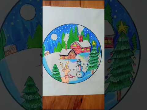 A very merry Christmas drawing🎄🎅.#christmas#drawing#youtube#ytshorts#1million#trending#painting#art