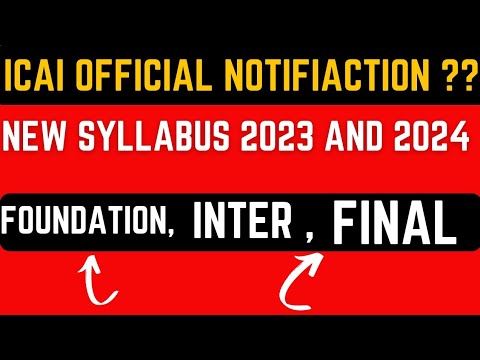 |ICAI Official Announcement ??|CA New Syllabus 2023 and 2024|All Level|