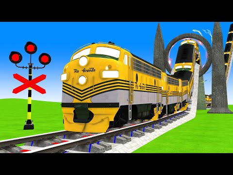 【踏切アニメ】不安定な列車 【カンカン】電車 Fumikiri 3D Railroad Crossing Magic GATE Animation #2024