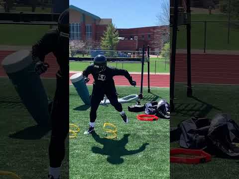 Dline / LB footwork drill #dline #linebacker #footballdrills #footballplayers