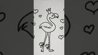 Woow cute flamingo drawing! #coloringpages #education #colorsfortoddlers #drawing