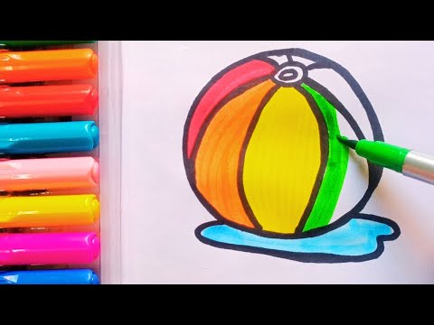 Drawing and Painting  Ball  for Kids Toddlers | Simple Drawing, Coloring #drawing