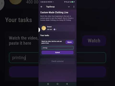 TapSwap Custom-Made Clothing Line video code #tapswap #nft #tapswapcode #tapswapcinemacode