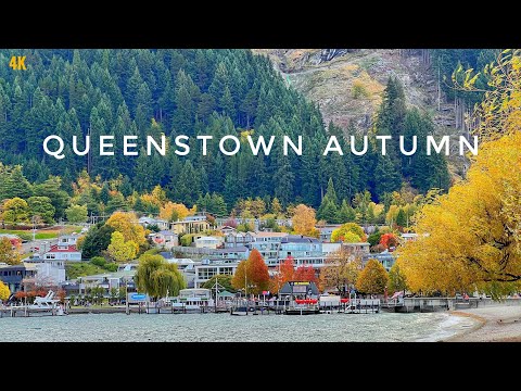 Queenstown Autumn Walk April 2024 4K | Most Beautiful Season In Otago | New Zealand Walking Tour 4K