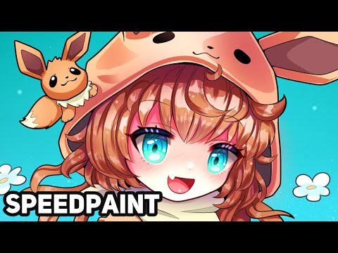 Eevee Chibi Girl SPEEDPAINT [ Clip Studio Paint ]