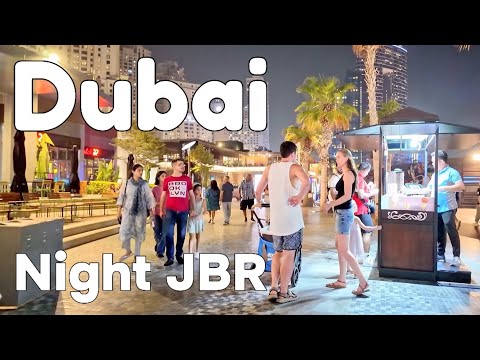 Dubai 🇦🇪 Night JBR (Jumeirah Beach Residence) [4K] Walking Tour