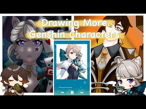 I Am Back!! Drawing More Genshin Characters: Zhongli and Lynette