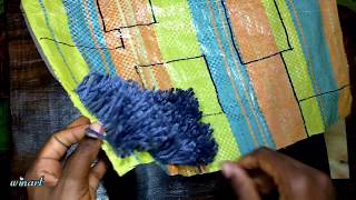 How to make door mat using gunia sack// DIY Shaggy mat at home// Handmade mat //