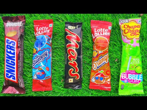 Satisfying video Asmr lollipops candy and chocolate gummy candy unboxing video Asmr.