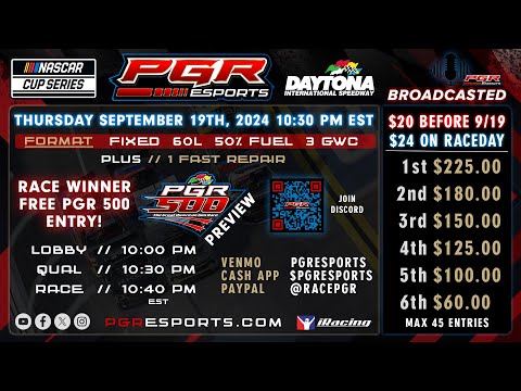 PGR eSports Intimidator Superspeedway Series | Daytona International Speedway | 9/18/24 |PGR eSports