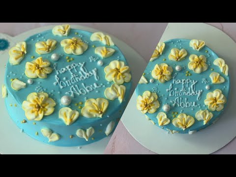 Easy & Simple Birthday Cake Decorating Tutorial | Floral Vanilla Cake Decoration | Easy Cake Design