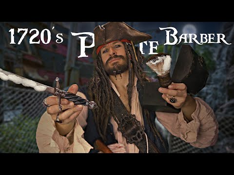 1720's Pirate Barber Shave [ASMR] | 4K