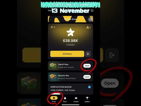 ⭐️【Starsfi】Starsfi Daily Combo | 13 November #starsfi #Daily #combo #today #13november #telegram