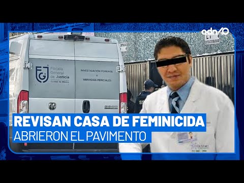 Inspeccionan el departamento del feminicida Miguel "N", abrieron el pavimento y revisaron drenaje