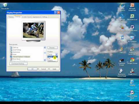 How to change the background on a windows XP