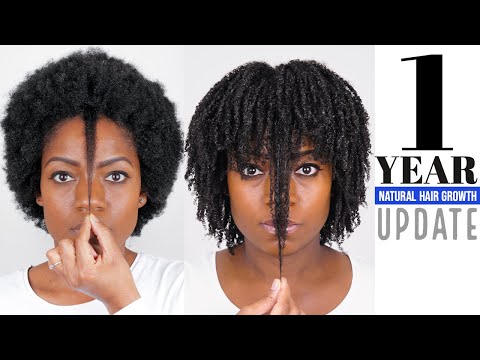 1 Year Natural Hair Growth (Length Check) (Hair Update)  (April 2018)