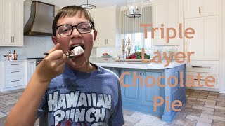 Triple Layer Chocolate Pie | Mason Monday Munchies