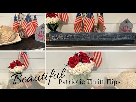 *MUST SEE * PATROTIC FARMHOUSE QUICK & EASY THRIFT FLIPS⭐ CRAFTING MY STASH