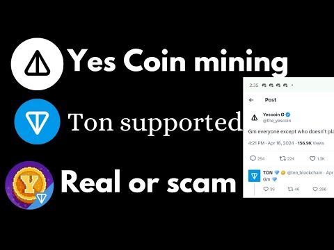 Yes Coin new mining app supported by ton blockchain same like notcoin | crypto Airdrop