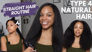 Type 4 Curly to Straight Natural Hair using Revair and Tymo, Simple Routine Natural Haircare 101