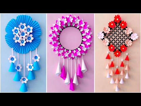 3 Easy and Beautiful Wall Hanging / Colour Paper Craft Home Decoration / DIY Simple WallMate Ideas