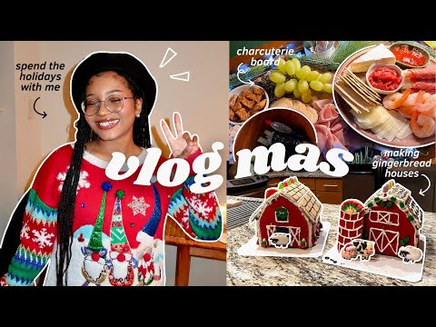 COZY VLOGMAS 🎄: gingerbread houses, holiday blind boxes, opening gifts, celebrating with friends