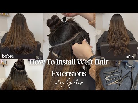 How To Install Volume Weft Extensions | Hair Extension Tutorial, Bead placement + sewing tutorial