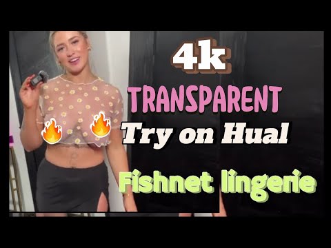 FISHNET DRESS TRANSPARENT TRY ON HAUL (4K)