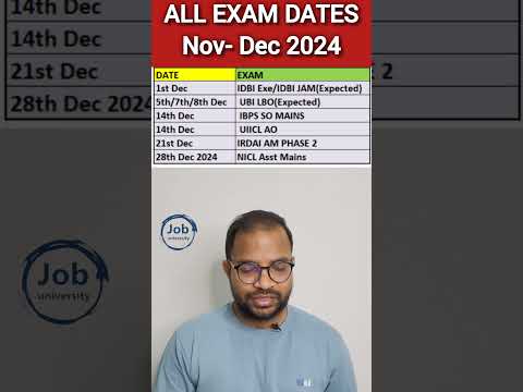 All Exam Dates November-December 2024 🔥 #govtjobs #ibps #nicl #bis #uiic #shorts