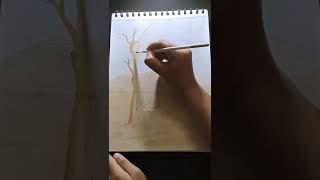 Easy tea painting | Tree painting with tea