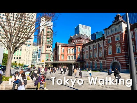 Holiday walking tour, a trip Japan from Tokyo Station 4K