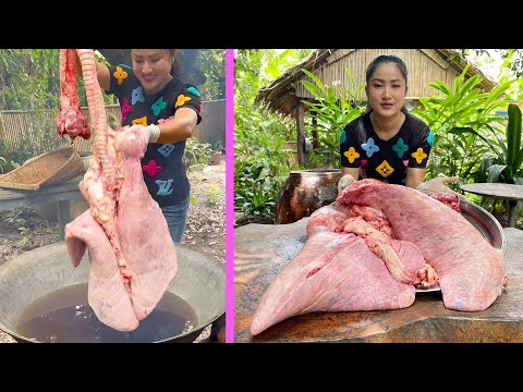 Beef Lungs recipe: Yummy beef lungs cooking with country style - Amazing cooking skills