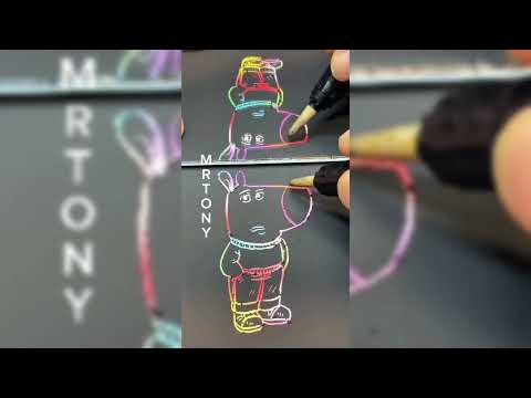 How to draw meme Chill Guy easy step by step with rainbow scratch paper #chillguy #rainbowscratch